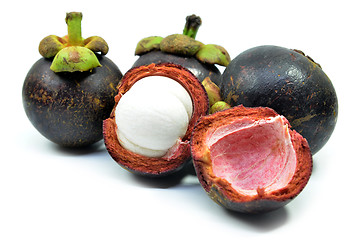 Image showing Ripe mangosteen fruit isolated