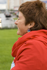 Image showing laughing redhead woman