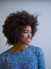 Image showing portrait of a beautiful friendly African American woman