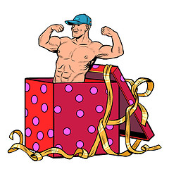 Image showing male Striptease surprise gift