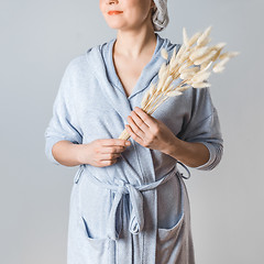 Image showing Young woman after shower