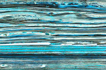 Image showing Old wooden blue door grunge texture