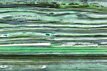 Image showing Old wooden green door grunge texture 