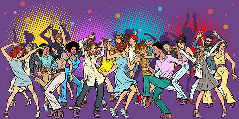 Image showing Party at the club, dancing young people