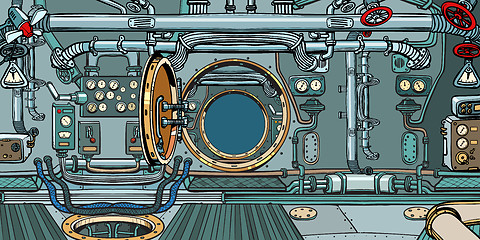 Image showing compartment of the spacecraft or submarine