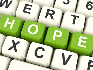 Image showing Hope Computer Keys As Sign Of Wishing And Hoping