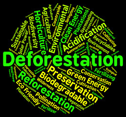 Image showing Deforestation Word Shows Cut Down And Clear