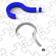 Image showing Question Mark Puzzle Shows Confusion\r