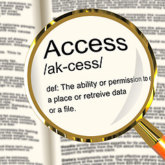 Image showing Access Definition Magnifier Showing Permission To Enter A Place