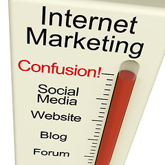 Image showing Internet Marketing Confusion Shows Online SEO Strategy And Devel