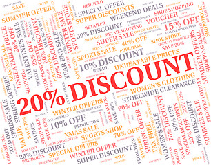 Image showing Twenty Percent Off Indicates Promotional Offer And Word