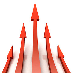 Image showing 5 Red Arrows Shows Progress Target