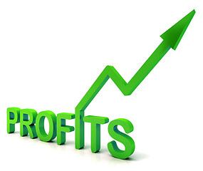 Image showing Green Profit Word Shows Income Earned 