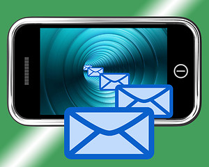 Image showing Email Envelopes On Mobile Showing Emailing Or Contacting