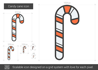 Image showing Candy cane line icon.