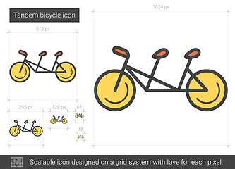 Image showing Tandem bicycle line icon.