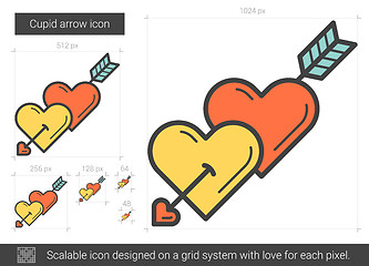 Image showing Cupid arrow line icon.