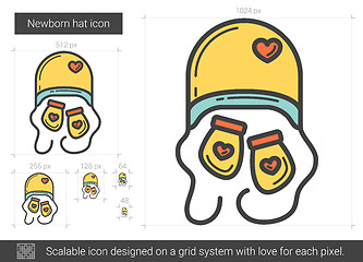 Image showing Newborn hat line icon.