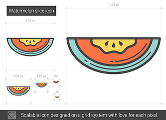 Image showing Watermelon line icon.