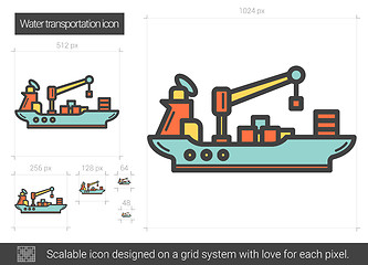 Image showing Water transportation line icon.