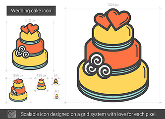 Image showing Wedding cake line icon.