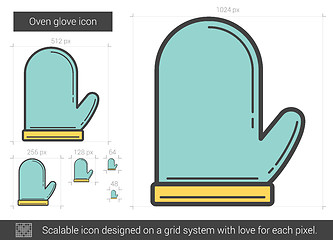 Image showing Oven glove line icon.