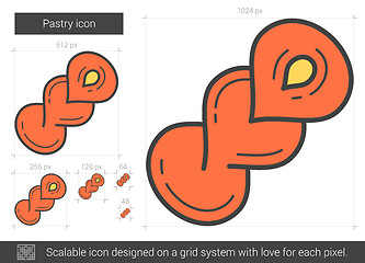 Image showing Pastry line icon.