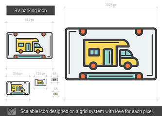 Image showing RV parking line icon.