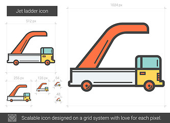 Image showing Jet ladder line icon.