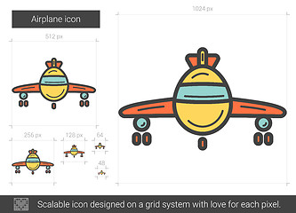 Image showing Airplane line icon.