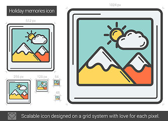 Image showing Holiday memories line icon.