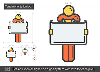Image showing Terrain orientation line icon.