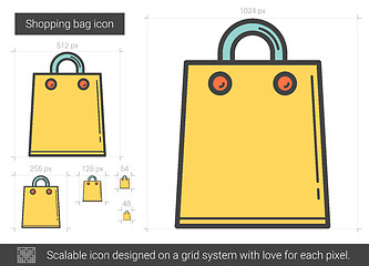 Image showing Shopping bag line icon.