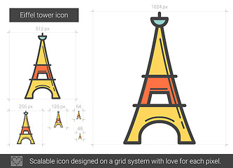 Image showing Eiffel tower line icon.