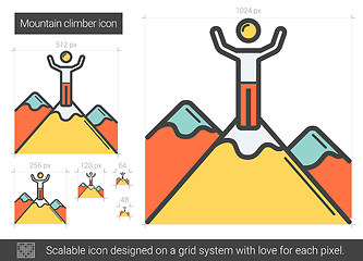 Image showing Mountain climber line icon.