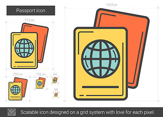 Image showing Passport line icon.