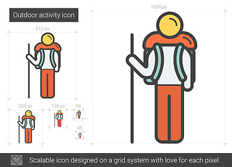 Image showing Outdoor activity line icon.