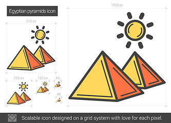 Image showing Egyptian pyramid line icon.