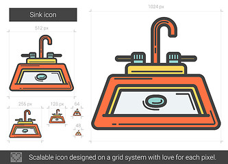 Image showing Sink line icon.