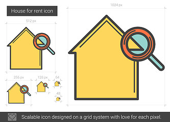 Image showing House for rent line icon.