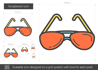 Image showing Sunglasses line icon.