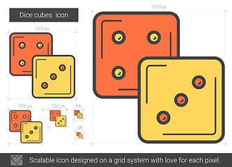 Image showing Dice cubes line icon.