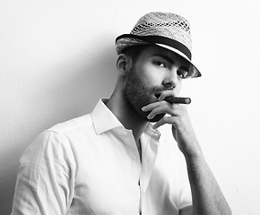 Image showing Man with cuban cigar