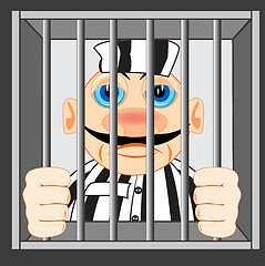 Image showing Man comprised in prison for iron lattice