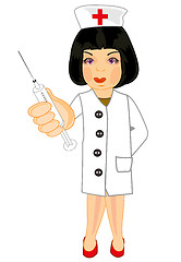 Image showing Vector illustration of the girl of the physician with syringe