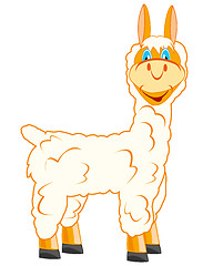 Image showing Cartoon animal lama on white background is insulated