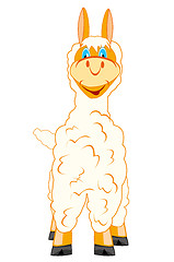 Image showing Vector illustration of the cartoon animal lama type frontal
