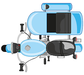 Image showing Motorcycle with sidercar for passenger type overhand