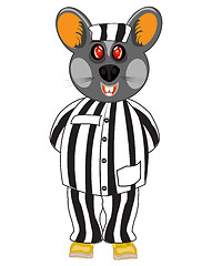 Image showing Vector illustration animal mouse in cloth prisoner