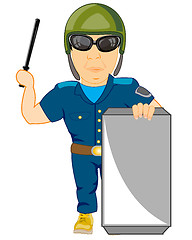 Image showing Vector illustration of the cartoon police on white background